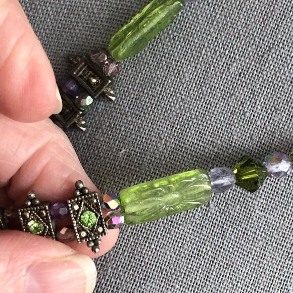 Regency Core Crystal & Glass Beaded Choker Necklace - Picture 2 of 5